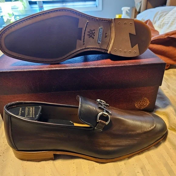 Mezlan Brown Leather Loafers with Horsebit Detail - Picture 2 of 3